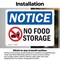 Signmission No Food Storage Sign With Symbol, 7 in W x Rectangle, Vinyl Decal OS-2PACK-NS-D-57-L-14624 - alternate 4